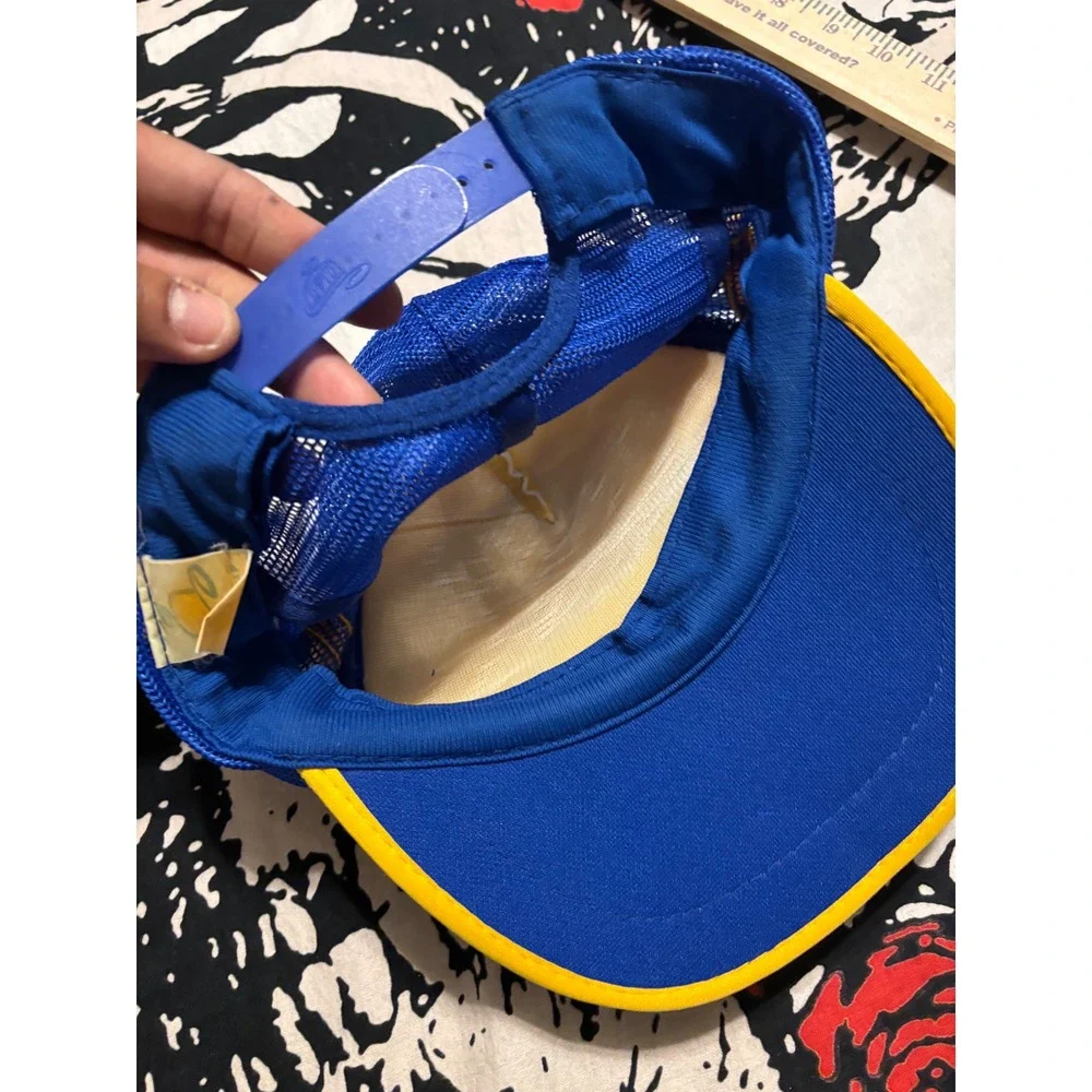 Vintage Ken Jerry 1st Racing Team Trucker Hat Blue White Snapback Mesh Cap